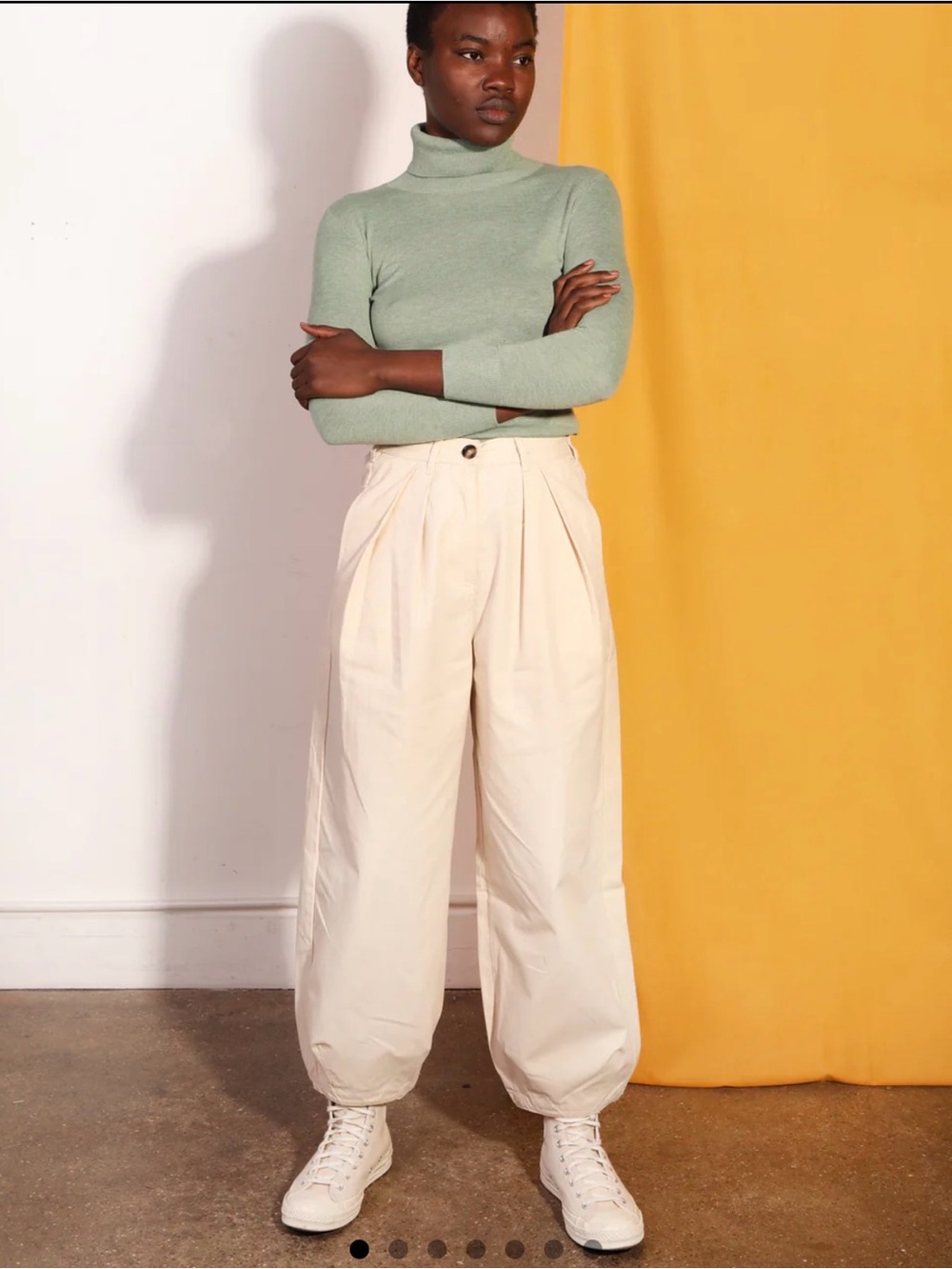 [L.F. MARKEY] Jenkin Trouser High-Rise Paperbag Pant in Ecru